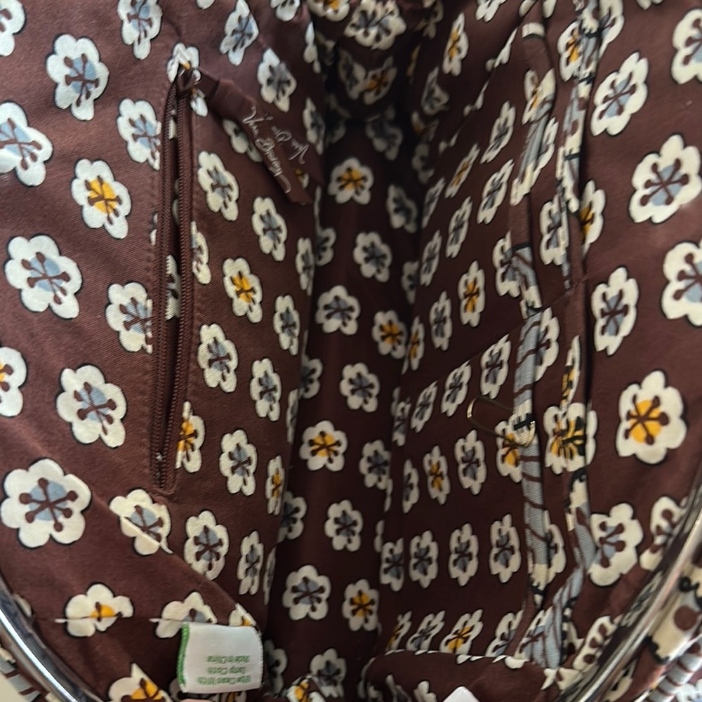 Vera Bradley Floral Patterned Brown and Gray Women's Bag and Wallet Set - Picture 2 of 4